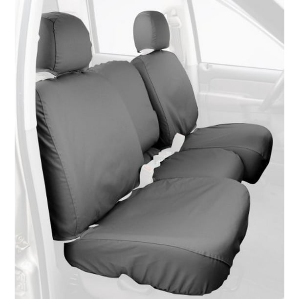 Covercraft Custom-Fit Rear-Second Seat Bench SeatSaver Seat Covers Grey Polycotton Fabric 